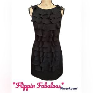 Adrianna Papell Black Ruffle Dress Size 6